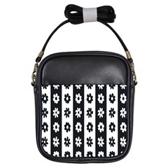 Black-and-white-flower-pattern-by-zebra-stripes-seamless-floral-for-printing-wall-textile-free-vecto Girls Sling Bag by nate14shop