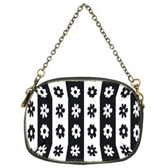 Black-and-white-flower-pattern-by-zebra-stripes-seamless-floral-for-printing-wall-textile-free-vecto Chain Purse (one Side) by nate14shop