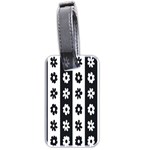 Black-and-white-flower-pattern-by-zebra-stripes-seamless-floral-for-printing-wall-textile-free-vecto Luggage Tag (two sides) Back