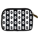 Black-and-white-flower-pattern-by-zebra-stripes-seamless-floral-for-printing-wall-textile-free-vecto Digital Camera Leather Case Back