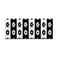 Black-and-white-flower-pattern-by-zebra-stripes-seamless-floral-for-printing-wall-textile-free-vecto Hand Towel by nate14shop