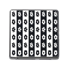 Black-and-white-flower-pattern-by-zebra-stripes-seamless-floral-for-printing-wall-textile-free-vecto Memory Card Reader (square 5 Slot) by nate14shop