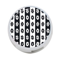 Black-and-white-flower-pattern-by-zebra-stripes-seamless-floral-for-printing-wall-textile-free-vecto 4-port Usb Hub (one Side) by nate14shop