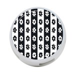 Black-and-white-flower-pattern-by-zebra-stripes-seamless-floral-for-printing-wall-textile-free-vecto 4-Port USB Hub (One Side) Front