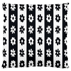 Black-and-white-flower-pattern-by-zebra-stripes-seamless-floral-for-printing-wall-textile-free-vecto Large Cushion Case (one Side)