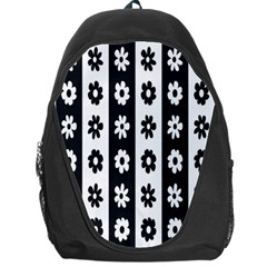 Black-and-white-flower-pattern-by-zebra-stripes-seamless-floral-for-printing-wall-textile-free-vecto Backpack Bag by nate14shop