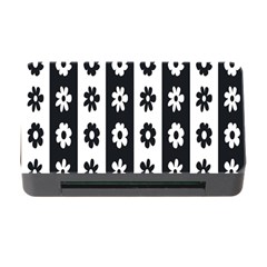 Black-and-white-flower-pattern-by-zebra-stripes-seamless-floral-for-printing-wall-textile-free-vecto Memory Card Reader With Cf by nate14shop