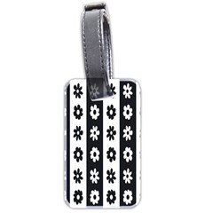 Black-and-white-flower-pattern-by-zebra-stripes-seamless-floral-for-printing-wall-textile-free-vecto Luggage Tag (two Sides) by nate14shop