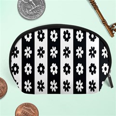 Black-and-white-flower-pattern-by-zebra-stripes-seamless-floral-for-printing-wall-textile-free-vecto Accessory Pouch (large)