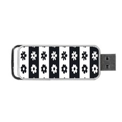 Black-and-white-flower-pattern-by-zebra-stripes-seamless-floral-for-printing-wall-textile-free-vecto Portable Usb Flash (one Side) by nate14shop