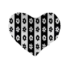 Black-and-white-flower-pattern-by-zebra-stripes-seamless-floral-for-printing-wall-textile-free-vecto Standard 16  Premium Flano Heart Shape Cushions by nate14shop