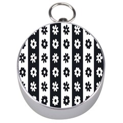 Black-and-white-flower-pattern-by-zebra-stripes-seamless-floral-for-printing-wall-textile-free-vecto Silver Compasses by nate14shop