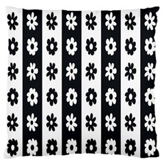 Black-and-white-flower-pattern-by-zebra-stripes-seamless-floral-for-printing-wall-textile-free-vecto Large Flano Cushion Case (two Sides) by nate14shop