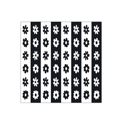 Black-and-white-flower-pattern-by-zebra-stripes-seamless-floral-for-printing-wall-textile-free-vecto Satin Bandana Scarf 22  X 22  by nate14shop