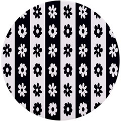 Black-and-white-flower-pattern-by-zebra-stripes-seamless-floral-for-printing-wall-textile-free-vecto Uv Print Round Tile Coaster