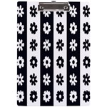 Black-and-white-flower-pattern-by-zebra-stripes-seamless-floral-for-printing-wall-textile-free-vecto A4 Clipboard Front