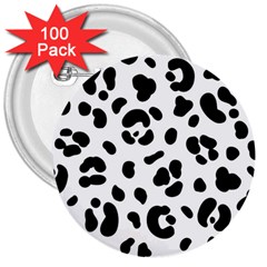 Blak-white-tiger-polkadot 3  Buttons (100 Pack)  by nate14shop