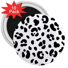 Blak-white-tiger-polkadot 3  Magnets (10 Pack)  by nate14shop