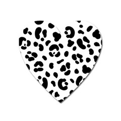 Blak-white-tiger-polkadot Heart Magnet by nate14shop