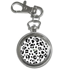 Blak-white-tiger-polkadot Key Chain Watches by nate14shop