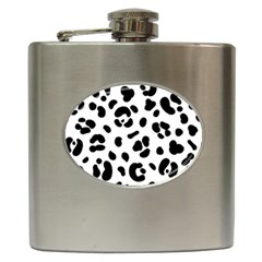 Blak-white-tiger-polkadot Hip Flask (6 Oz) by nate14shop