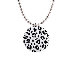 Blak-white-tiger-polkadot 1  Button Necklace by nate14shop