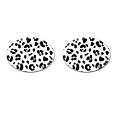 Blak-white-tiger-polkadot Cufflinks (oval) by nate14shop