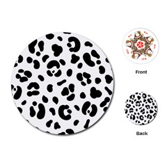 Blak-white-tiger-polkadot Playing Cards Single Design (round) by nate14shop