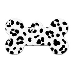 Blak-white-tiger-polkadot Dog Tag Bone (one Side) by nate14shop