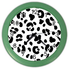 Blak-white-tiger-polkadot Color Wall Clock by nate14shop