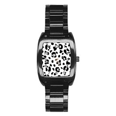 Blak-white-tiger-polkadot Stainless Steel Barrel Watch by nate14shop