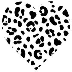 Blak-white-tiger-polkadot Wooden Puzzle Heart