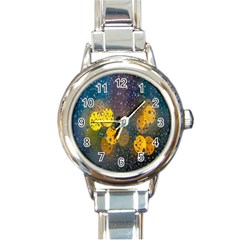 Bokeh Round Italian Charm Watch by nate14shop