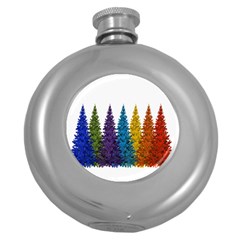 Christmas-002 Round Hip Flask (5 Oz) by nate14shop