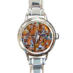 Christmas-motif Round Italian Charm Watch by nate14shop