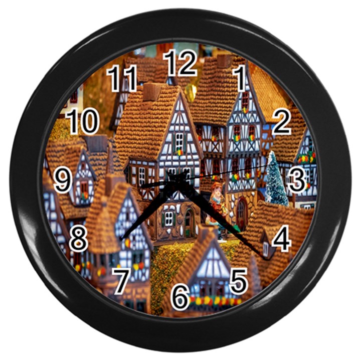 Christmas-motif Wall Clock (Black)