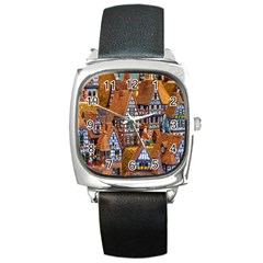 Christmas-motif Square Metal Watch