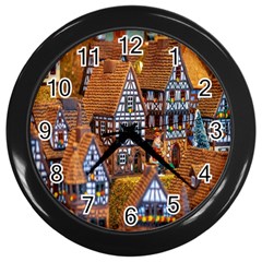 Christmas-motif Wall Clock (black) by nate14shop