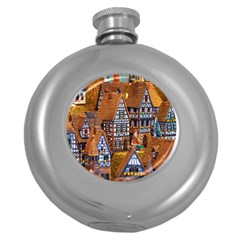 Christmas-motif Round Hip Flask (5 Oz)