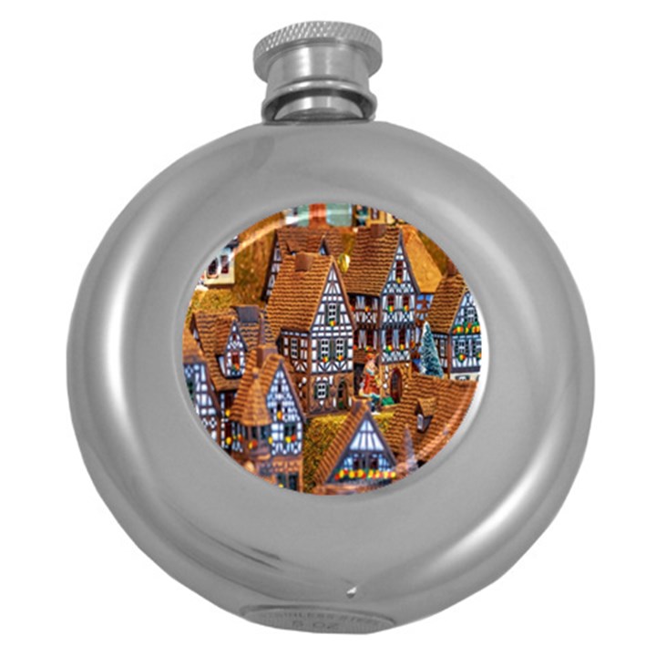 Christmas-motif Round Hip Flask (5 oz)