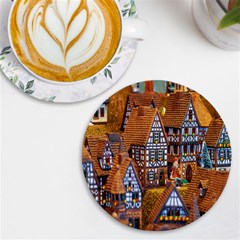 Christmas-motif Uv Print Round Tile Coaster