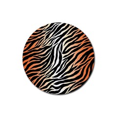 Cuts  Catton Tiger Rubber Round Coaster (4 Pack) by nate14shop