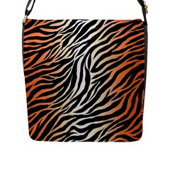 Cuts  Catton Tiger Flap Closure Messenger Bag (l) by nate14shop