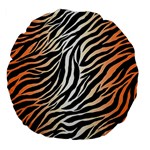 Cuts  Catton Tiger Large 18  Premium Flano Round Cushions Front