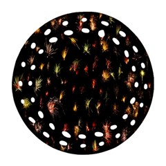 Fireworks- Round Filigree Ornament (two Sides) by nate14shop