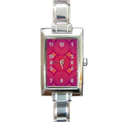 Flower Rectangle Italian Charm Watch by nate14shop