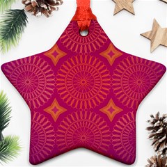 Flower Star Ornament (two Sides) by nate14shop