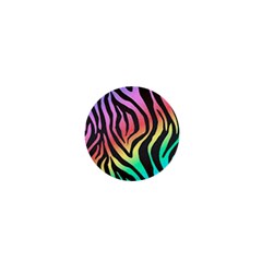 Rainbow Zebra Stripes 1  Mini Buttons by nate14shop