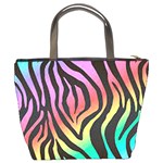 Rainbow Zebra Stripes Bucket Bag Back