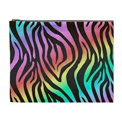 Rainbow Zebra Stripes Cosmetic Bag (xl) by nate14shop